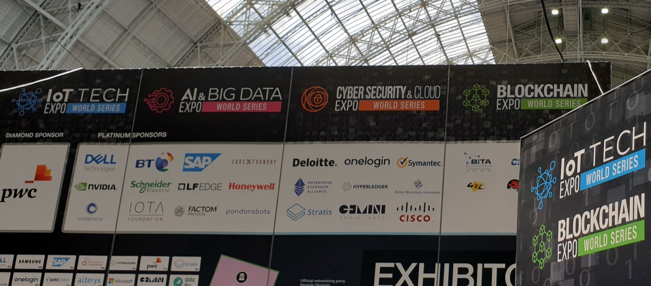 Last Thurday 25th of April I had the oportunity to assits to the **IoT Tech / AI & Big Data / Cyber Security & Cloud / Blockchain Expo World Series 2019** was a great oportunity to know more about the current technologies and how are shaping the future; also a good time to listen other how they are approaching to the new chanllenges and oportunities all this new technology is creating. /featuredimages/Title_TechExpo2019.jpg